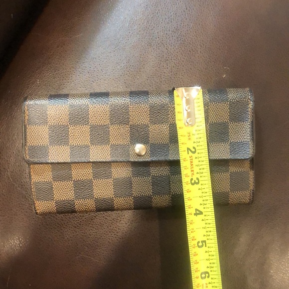 LOUIS VUITTON Damier Ebene Long Snap Coated Canvas Wallet Authentic CA4088 - Picture 12 of 17